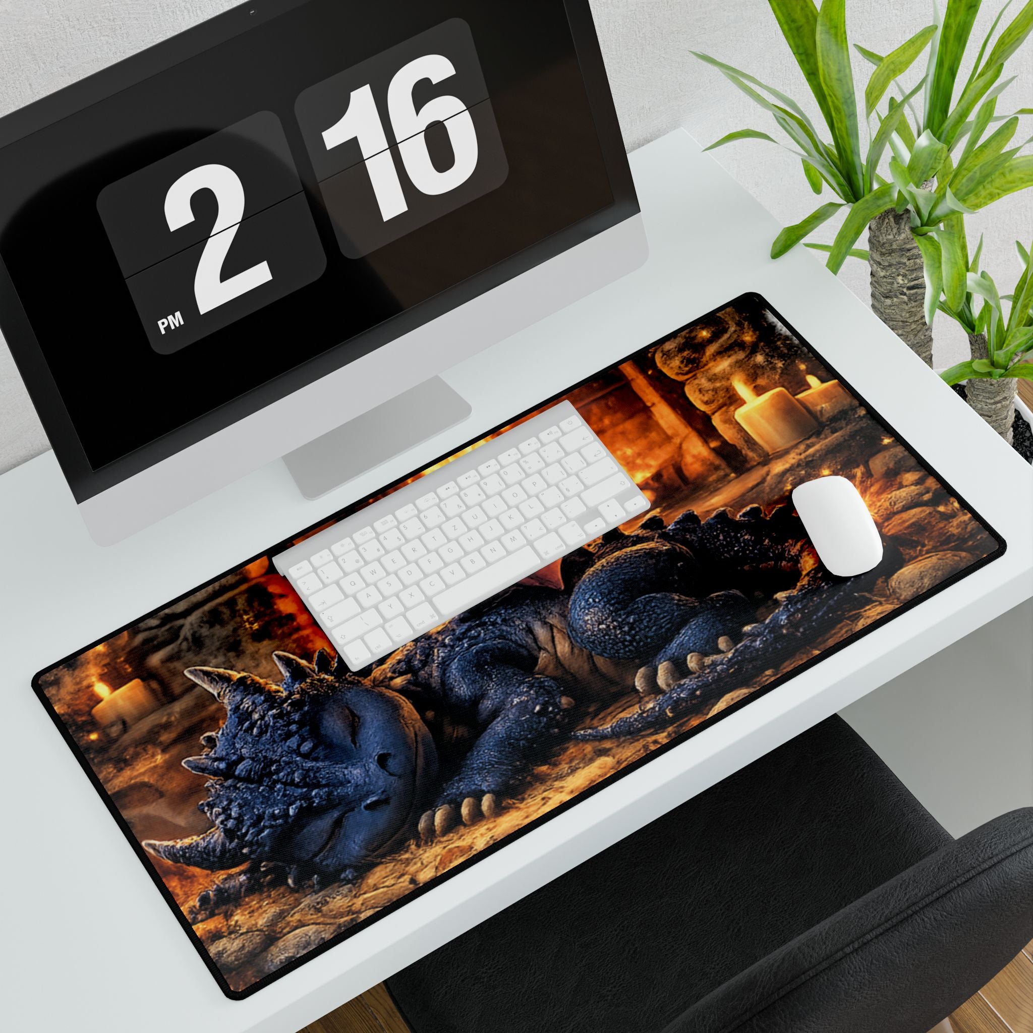 Sleeping Dragon Desk Mat — Cozy Fantasy Gaming Mouse Pad