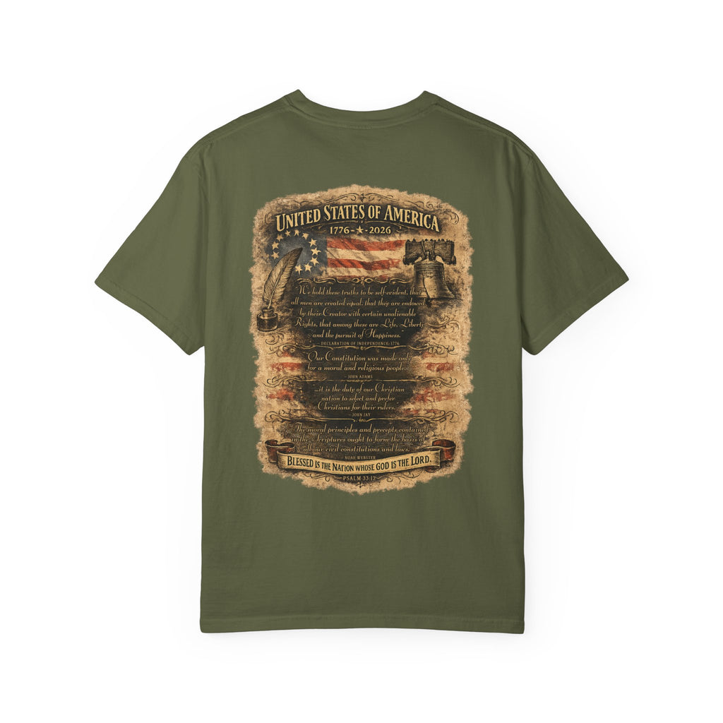 One Nation Under God T-Shirt — Patriotic 250 Years Commemorative Tee