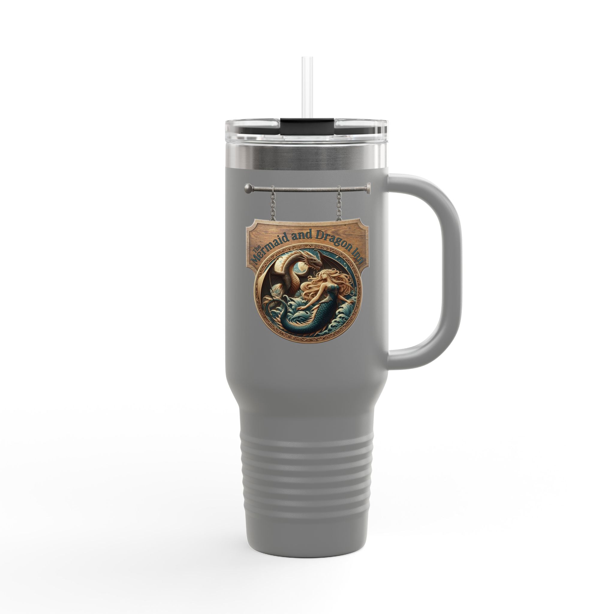 Mermaid & Trident 40oz Insulated Travel Mug — Nautical Ocean Adventure Tumbler