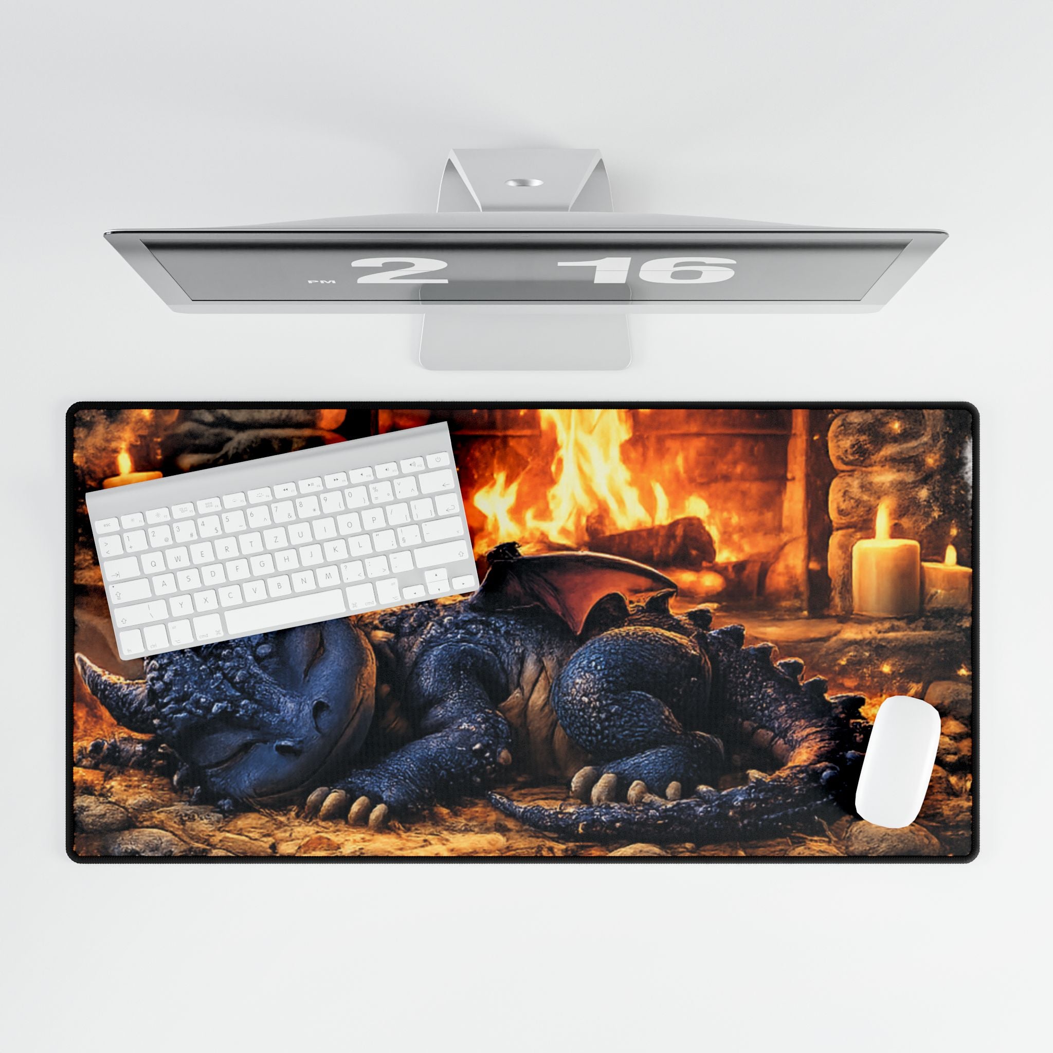Sleeping Dragon Desk Mat — Cozy Fantasy Gaming Mouse Pad
