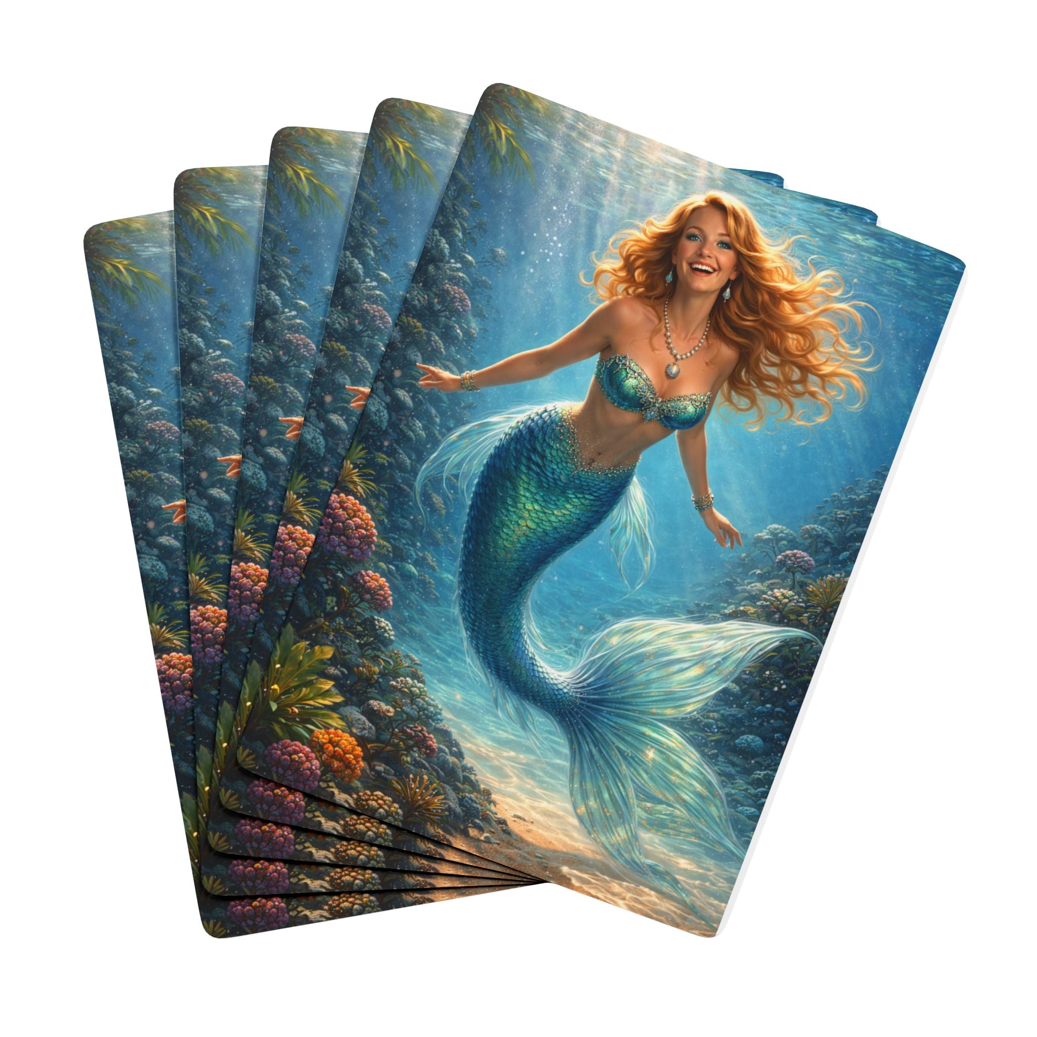 Shell the Mermaid Hostess, Playing Cards — Nautical-Themed Casino Deck