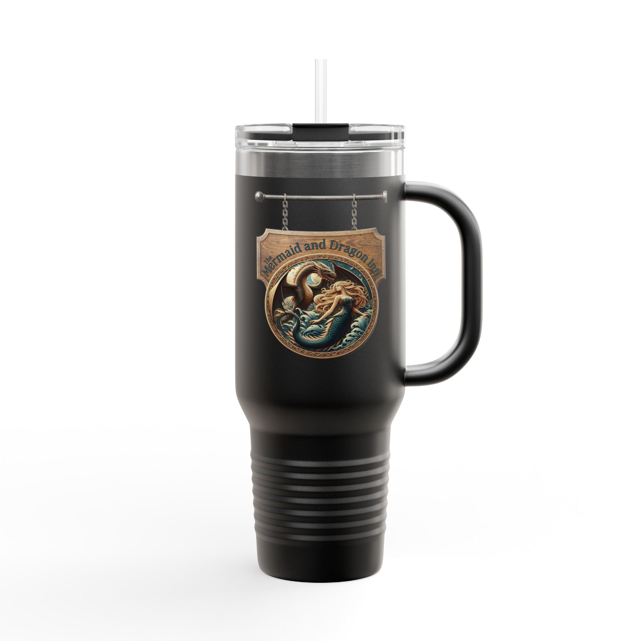 Mermaid & Trident 40oz Insulated Travel Mug — Nautical Ocean Adventure Tumbler